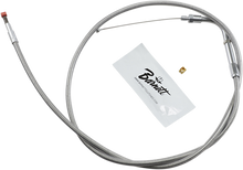 BARNETT Stainless Steel Idle Cable - +6" - Dyna/FXR/Softail 102-30-40014-06