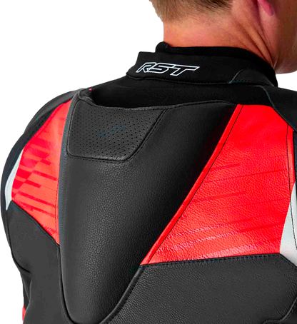 Tractech Evo D3o Jacket Blk/Flo Red Leather Sm
