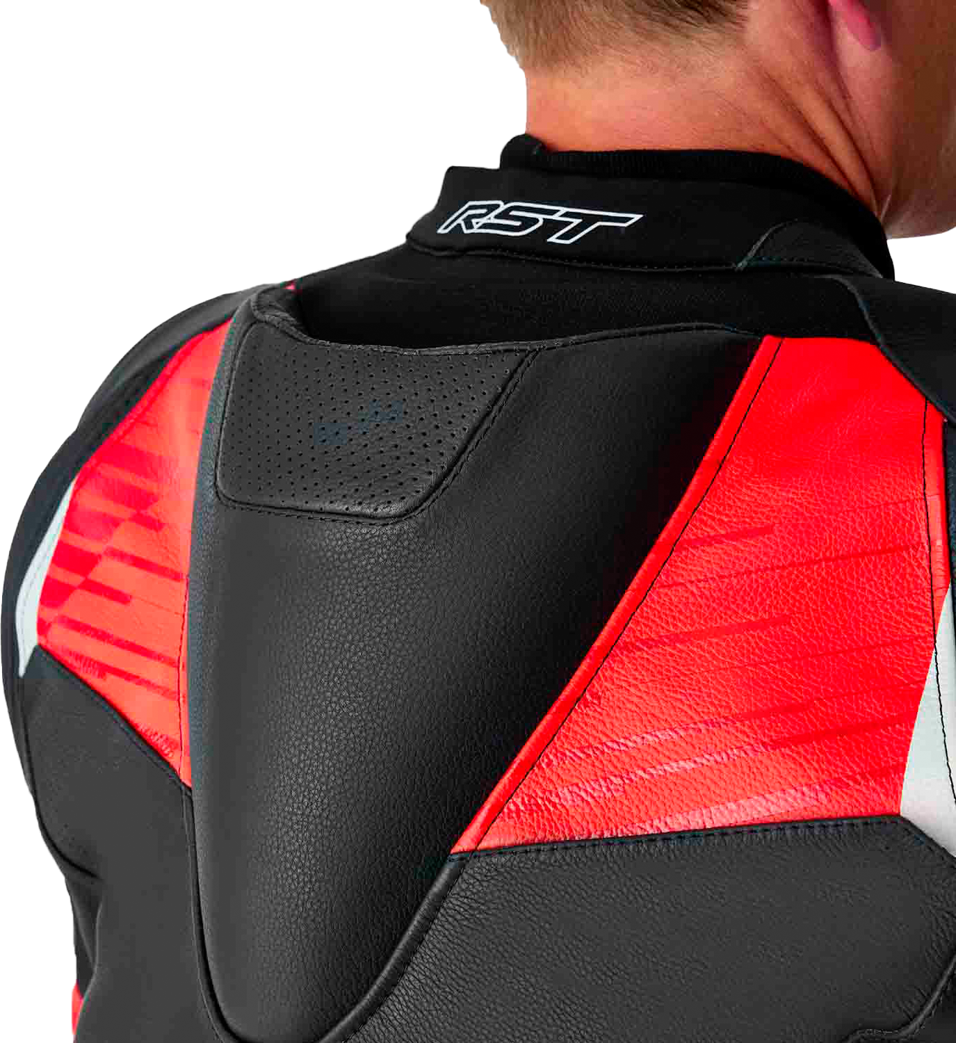 Tractech Evo D3o Jacket Blk/Flo Red Leather Md