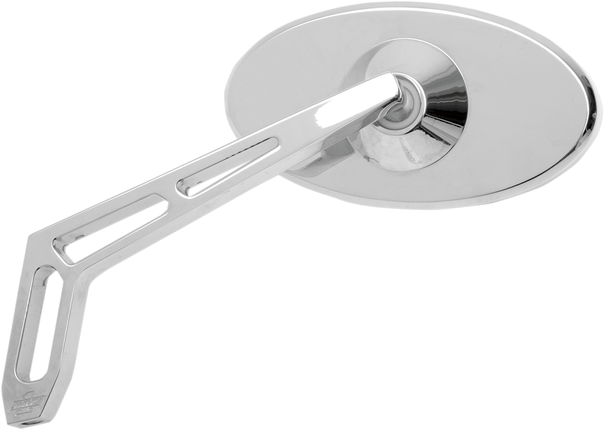 PRO-ONE PERF.MFG. Mirror - Weekend Warrior - Side View - Cut-Out - Oval - Chrome - Left 102310