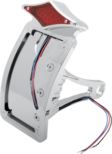 DRAG SPECIALTIES Taillight/License Plate - Side Mount - Curved Vertical - Diamond P28-6147