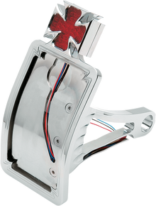 DRAG SPECIALTIES Taillight/License Plate - Side Mount - Curved Vertical - Maltese Cross P28-6167