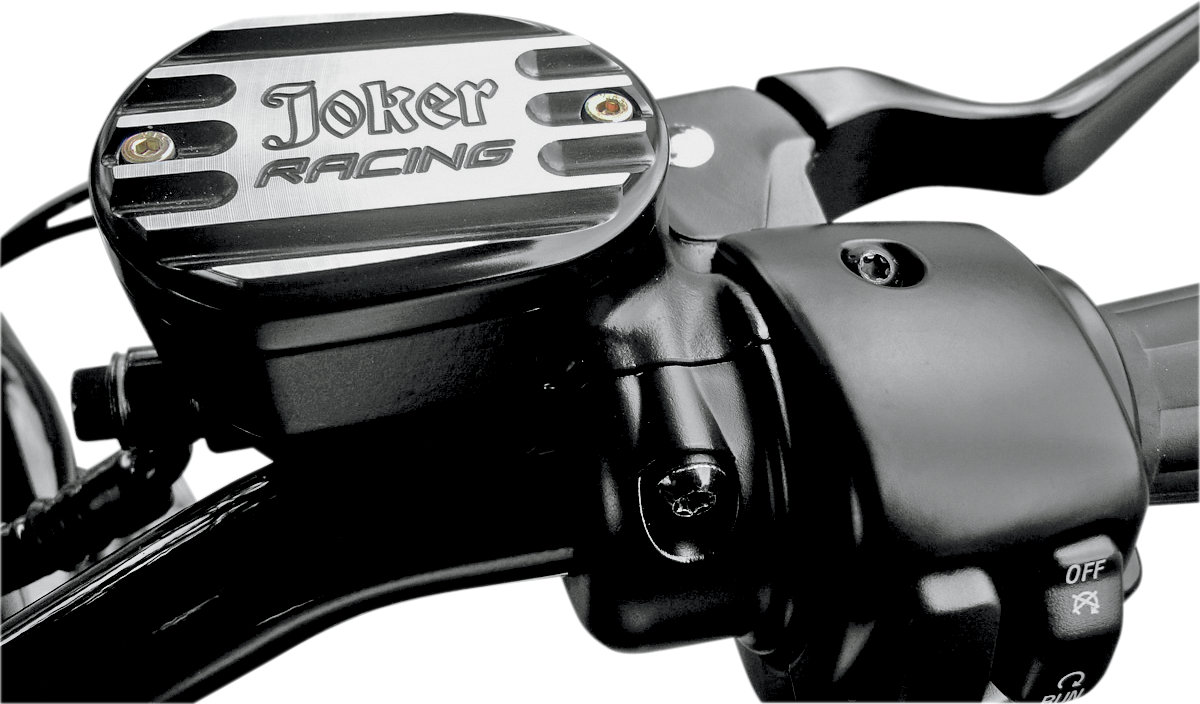 JOKER MACHINE Front Brake Master Cylinder Cover - Joker Logo - Black 10-381B