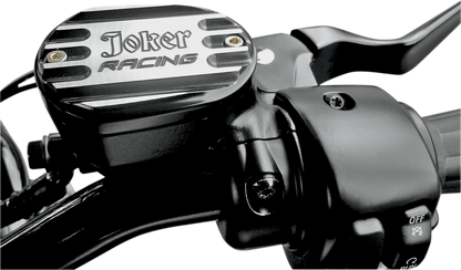 JOKER MACHINE Front Brake Master Cylinder Cover - Joker Logo - Black 10-381B