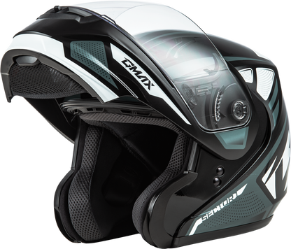 Md 04 Sector Helmet Black/Silver Lg