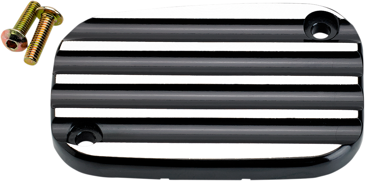JOKER MACHINE Front Brake Master Cylinder Cover - Finned - Black 08-002B