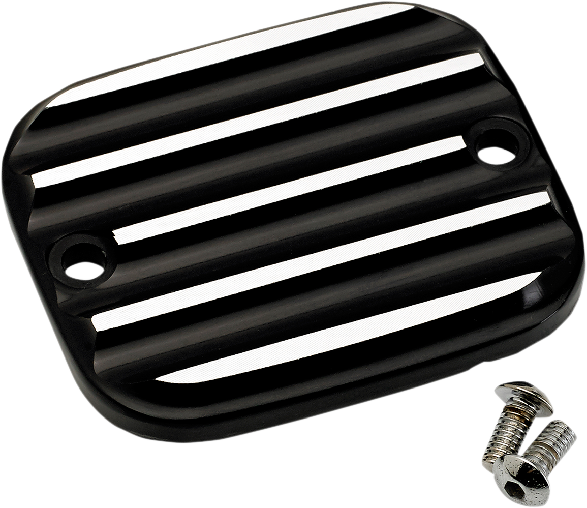 JOKER MACHINE Front Brake Master Cylinder Cover - Finned - Black/Silver 951019-2