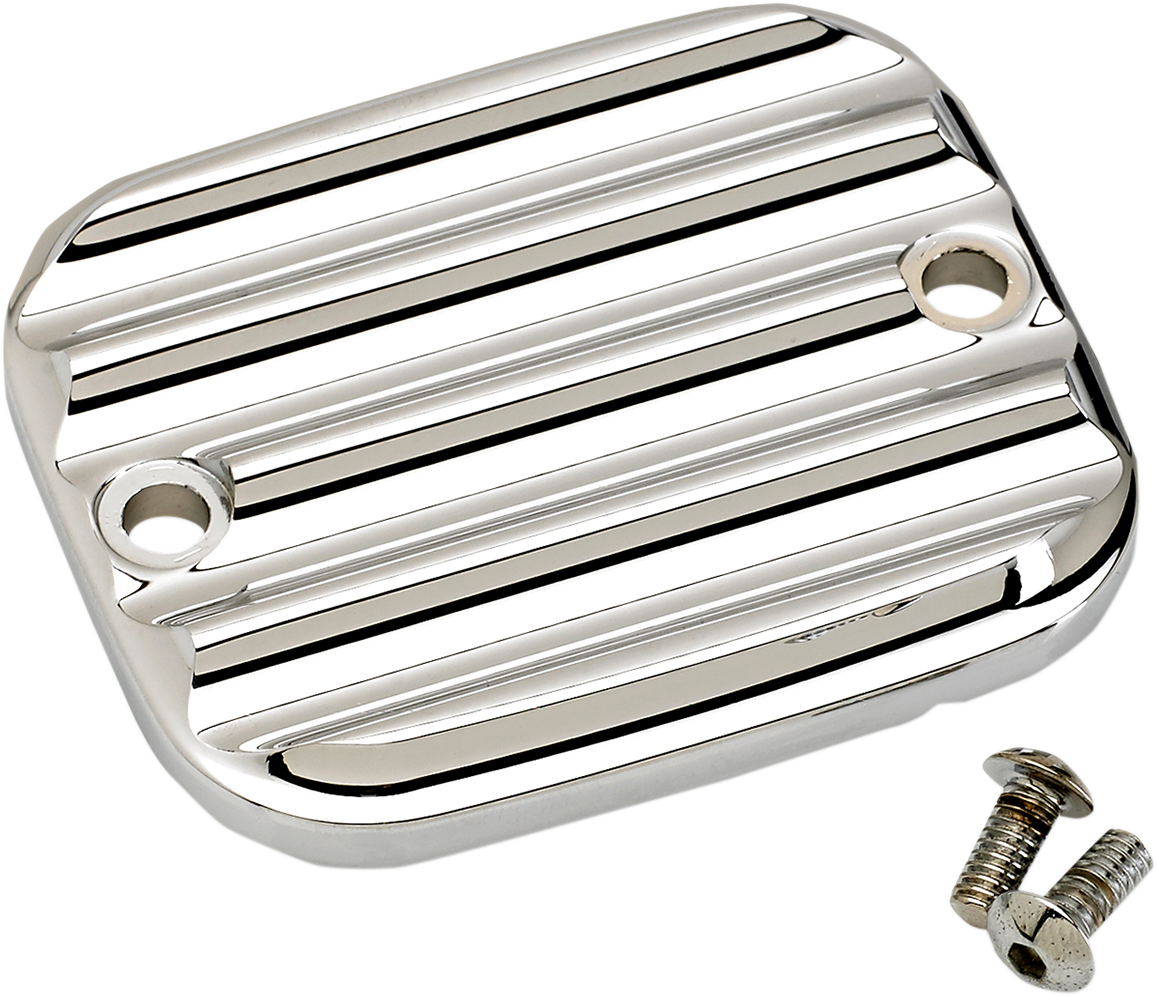 JOKER MACHINE Front Brake Master Cylinder Cover - Finned - Chrome 951019-3