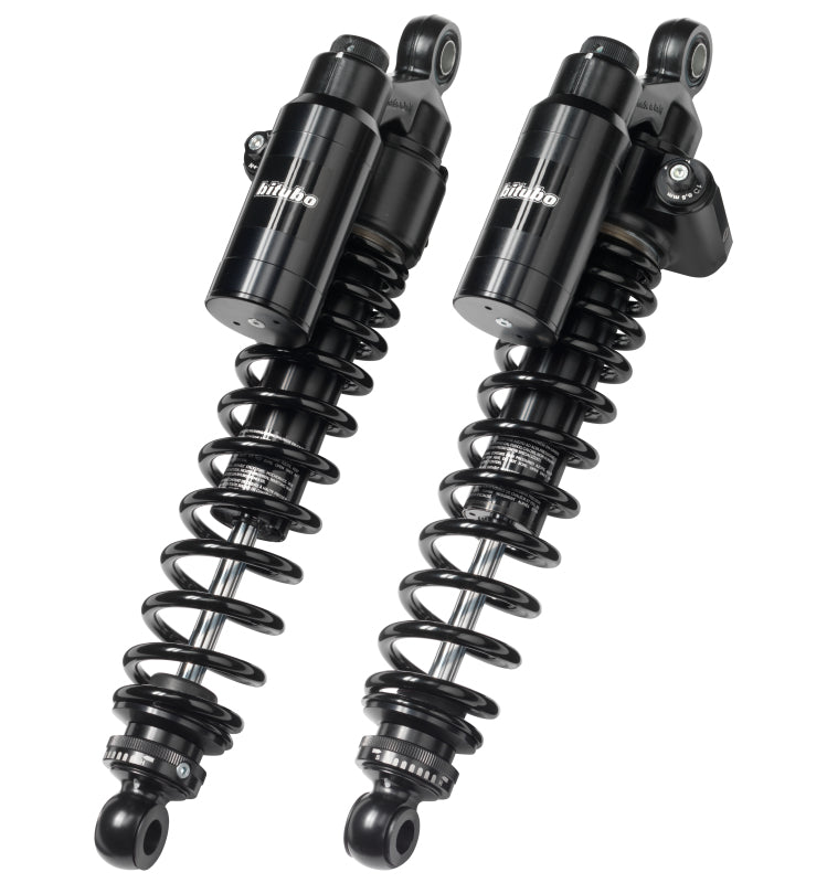 Bitubo WMT2 Twinshocks Adj.: Spring Preload, Reb., Comp., Length 351mm, Piggyback Tank,Dark Edition