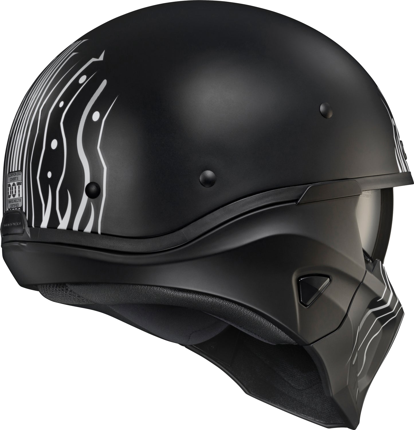 Covert X Open Face Helmet Tribe Matte Black/White Xl