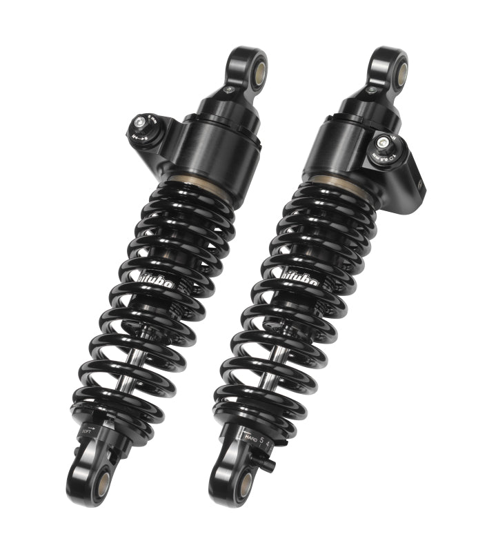 Bitubo WME2 Twinshocks Adjustable: Hydraulic Spring Preload, Rebound, Length 326mm, Dark Edition