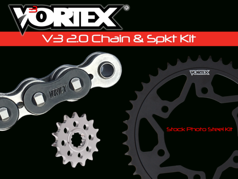 Vortex Racing V3 2.0 Chain and Sprocket Kit 3521-15,641S-47,530SX3-108- Black