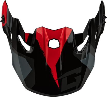 Mx 96 Splinter Visor W/Screws Black/Red