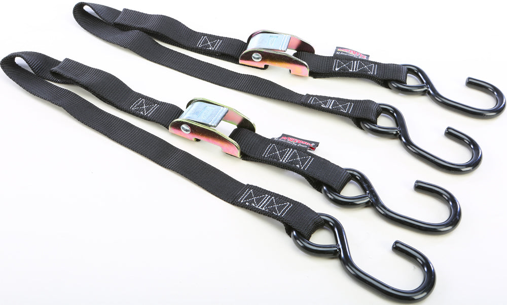 Tie Down Cam S Hook Watercraft 1"X3' Black Pair