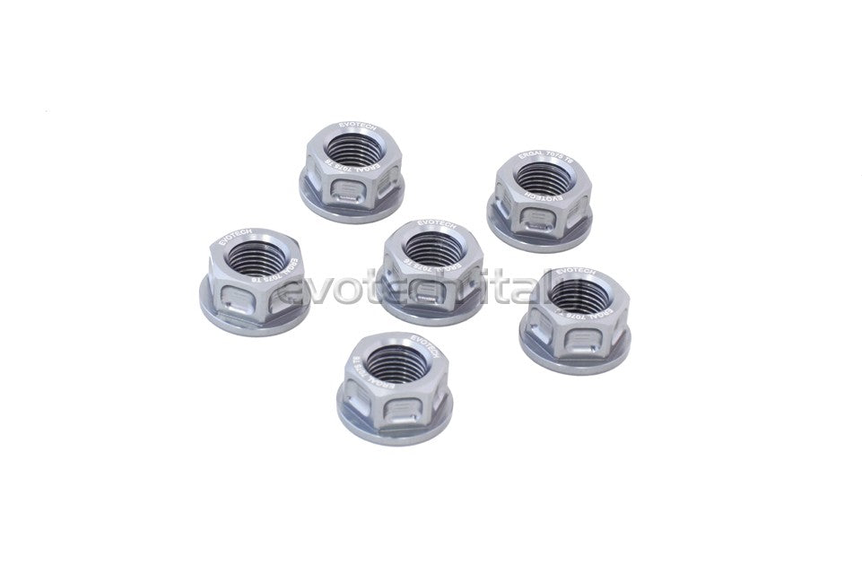 Evotech Srl Billet Aluminum Flange Nuts or Sprocket Nuts for Ducati's (set of 6) M10x1.0