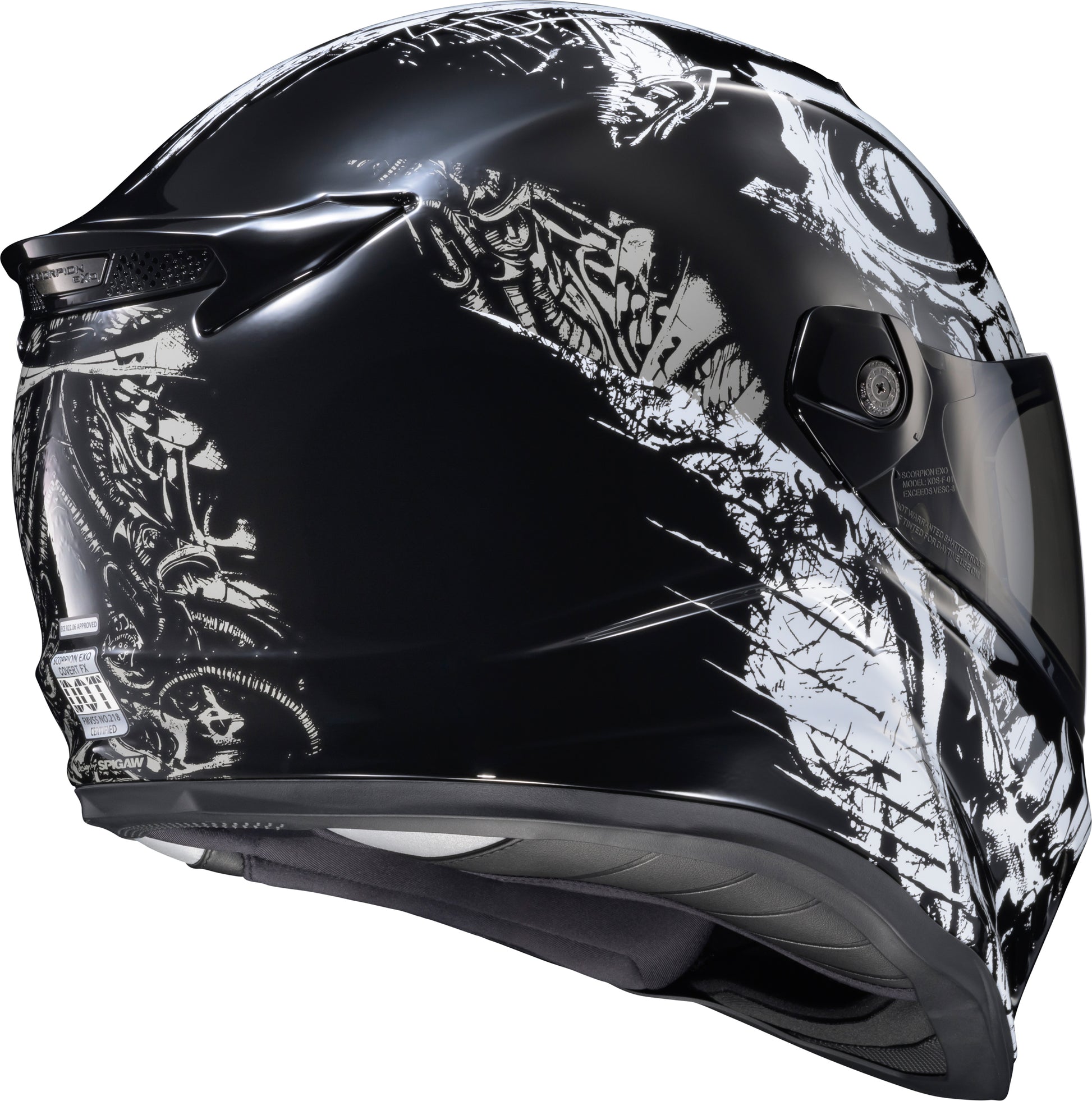 Covert Fx Full Face Helmet Caiman Gloss Black Sm