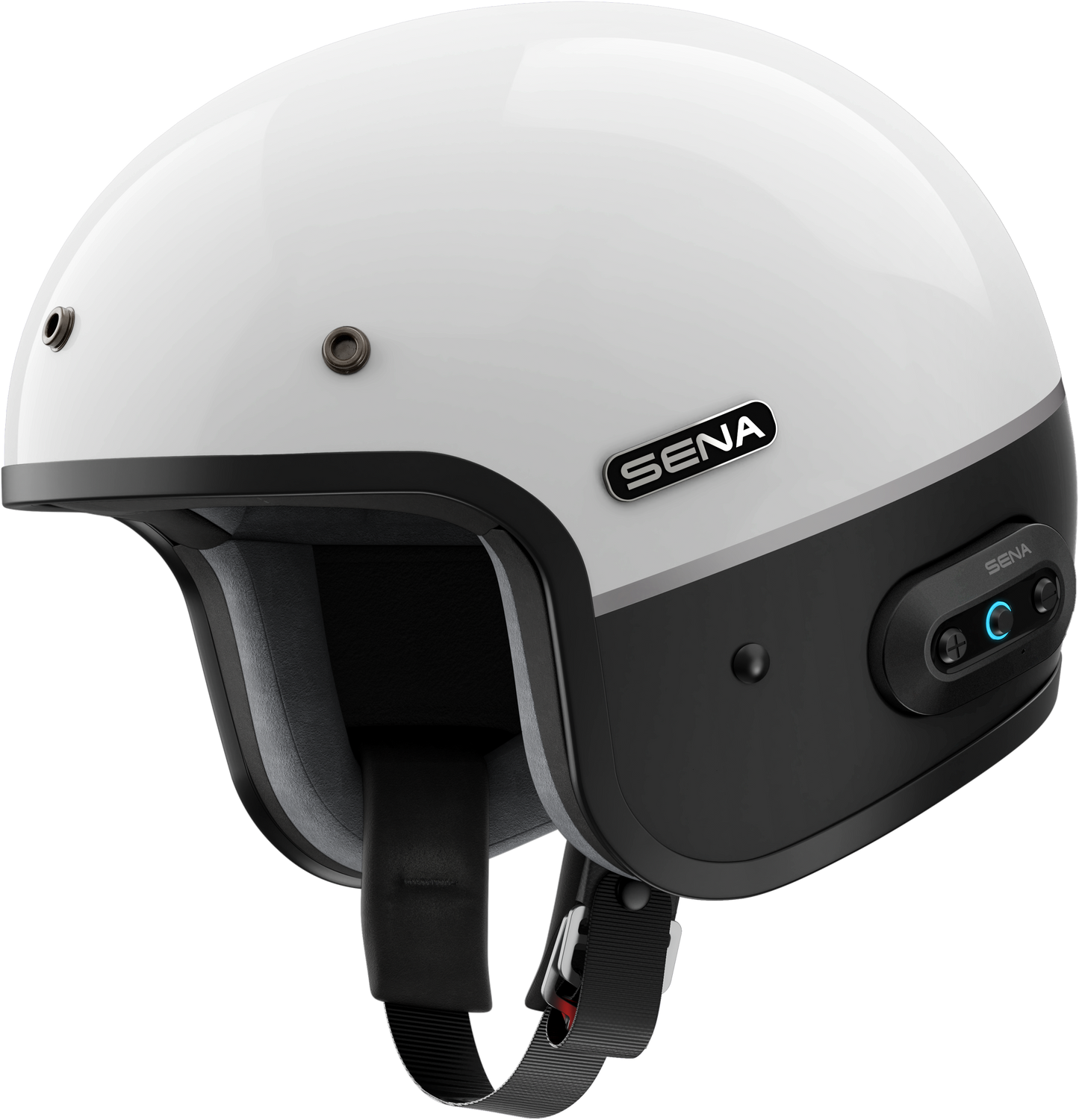 Surge Open Face Helmet W/Mesh Glossy White/Matte Black Md