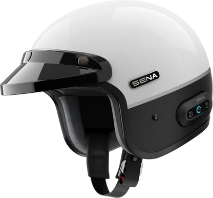 Surge Open Face Helmet W/Mesh Glossy White/Matte Black Xl