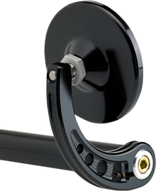 JOKER MACHINE Mirror - Bar End/Side View - Round - Black - Curved - 3-1/4" 09-313-CB