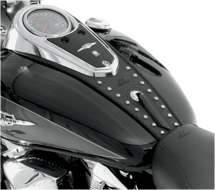 MUSTANG Cruiser Tank Bib - Studs/Concho - Black - Suzuki 93208