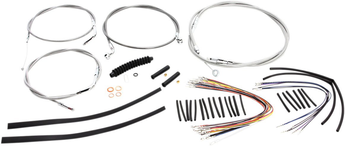 MAGNUM SHIELDING XR Handlebar Installation Kit - 15"-17" Ape Hangers - '07-'10 FLST - Stainless Steel 589252