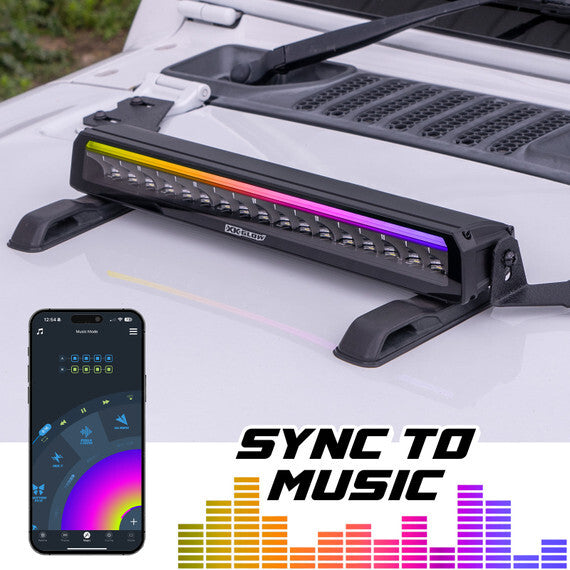 Xkmax 10" Light Bar Dual Mode With Rgbw Strip App Control