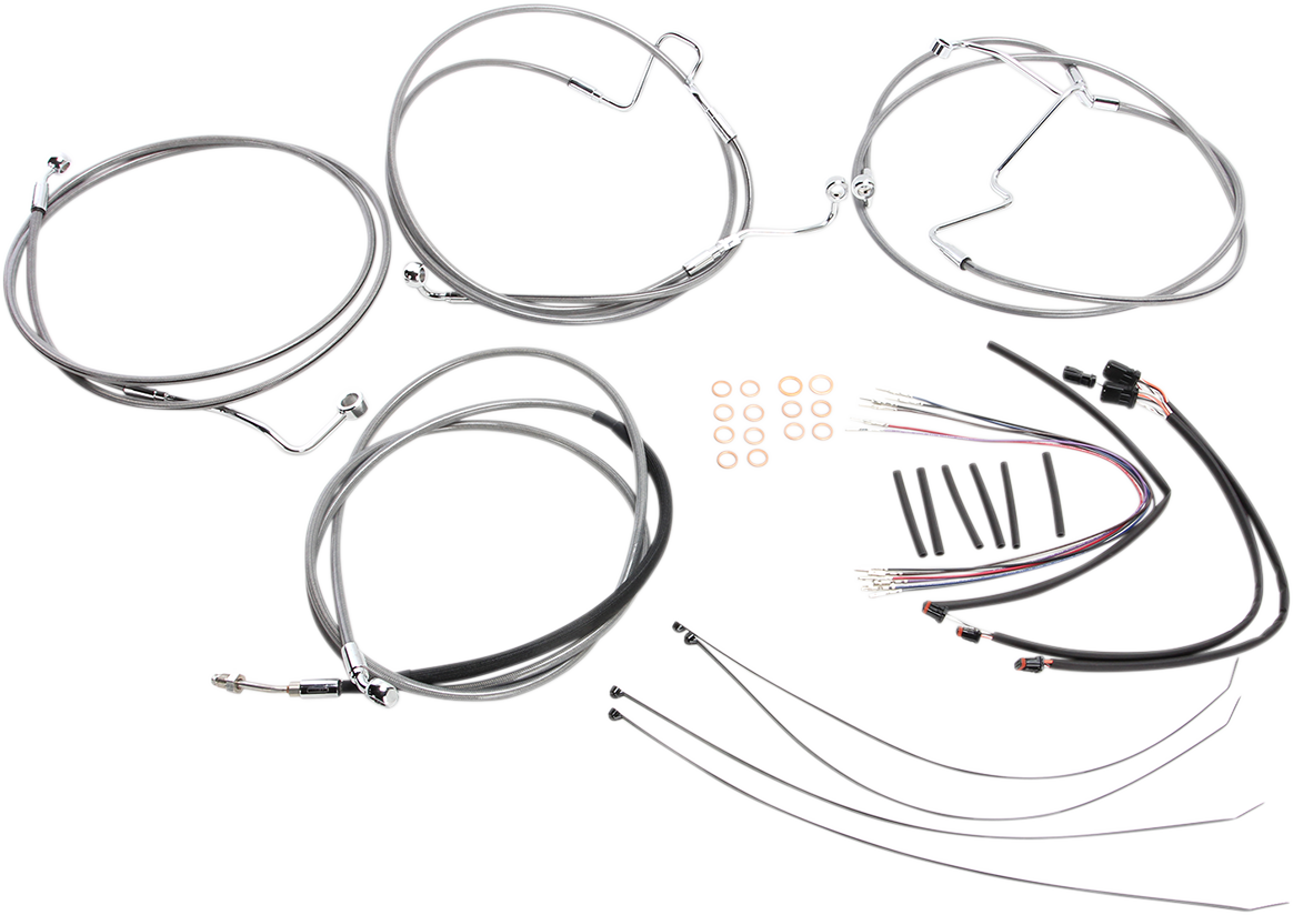 MAGNUM SHIELDING XR Handlebar Installation Kit - 15"-17" Ape Hangers - '14-'15 FLH - Stainless Steel 589342