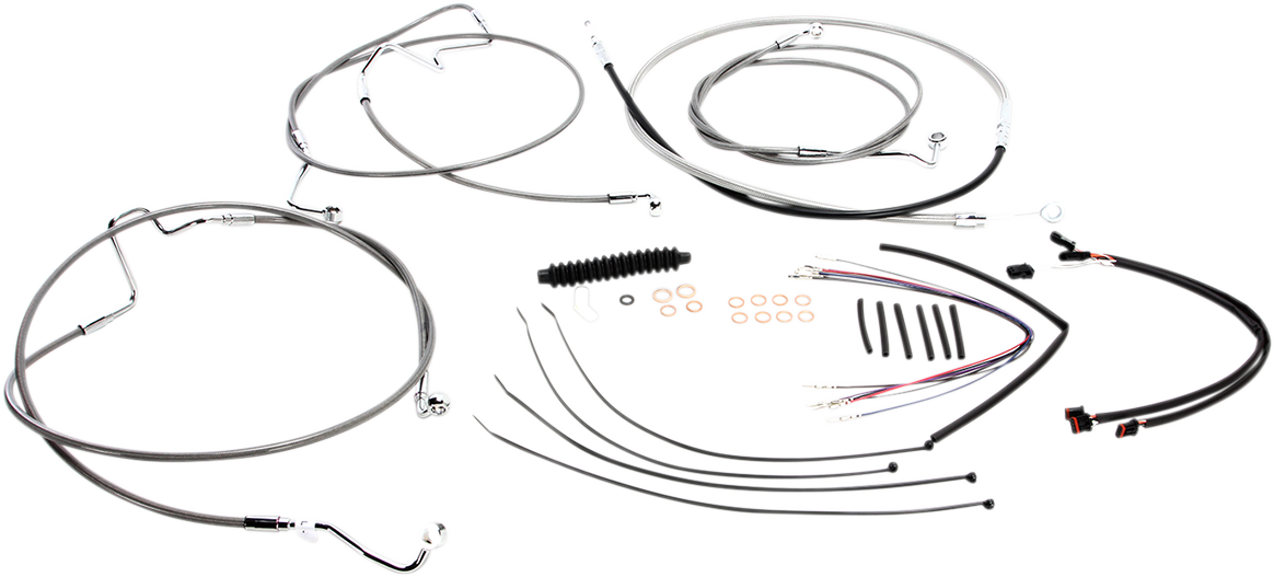 MAGNUM SHIELDING XR Handlebar Installation Kit - 12"-14" Ape Hangers - '14-'15 FLHR - Stainless Steel 589481