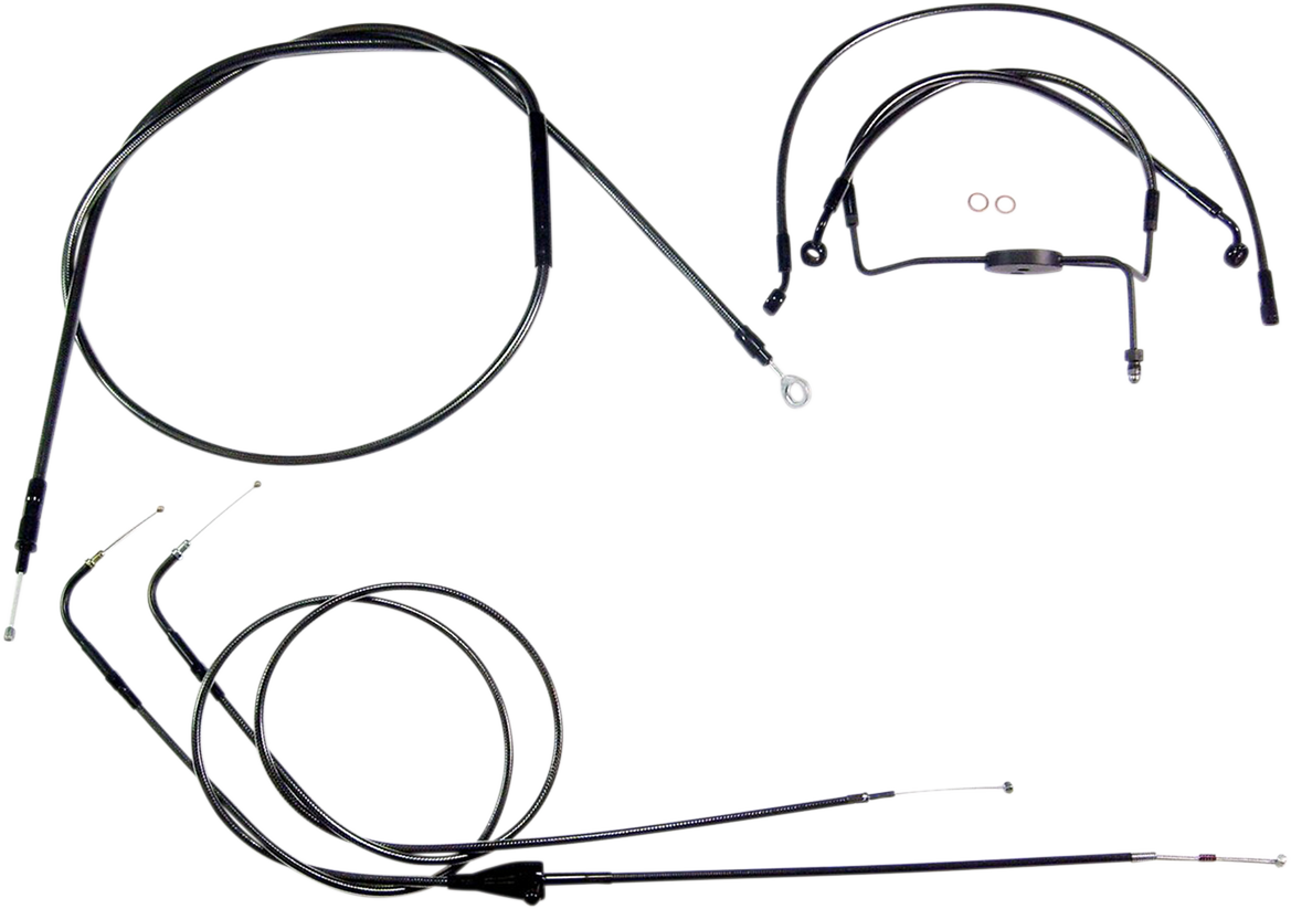 MAGNUM SHIELDING Black Pearl™ Designer Handlebar Installation Kit - 10" - '07 FLH 487294