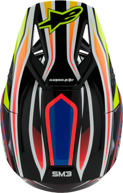 Sm3 Youth Wurx Helmet Blk/Ylw Fluo/Blue/Red  Ys