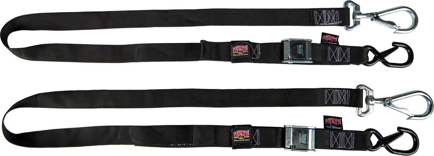 Tie Down Cam Sec Hooks/Swivel 1.5"X6' Blk/Blk  W/Storage Bag