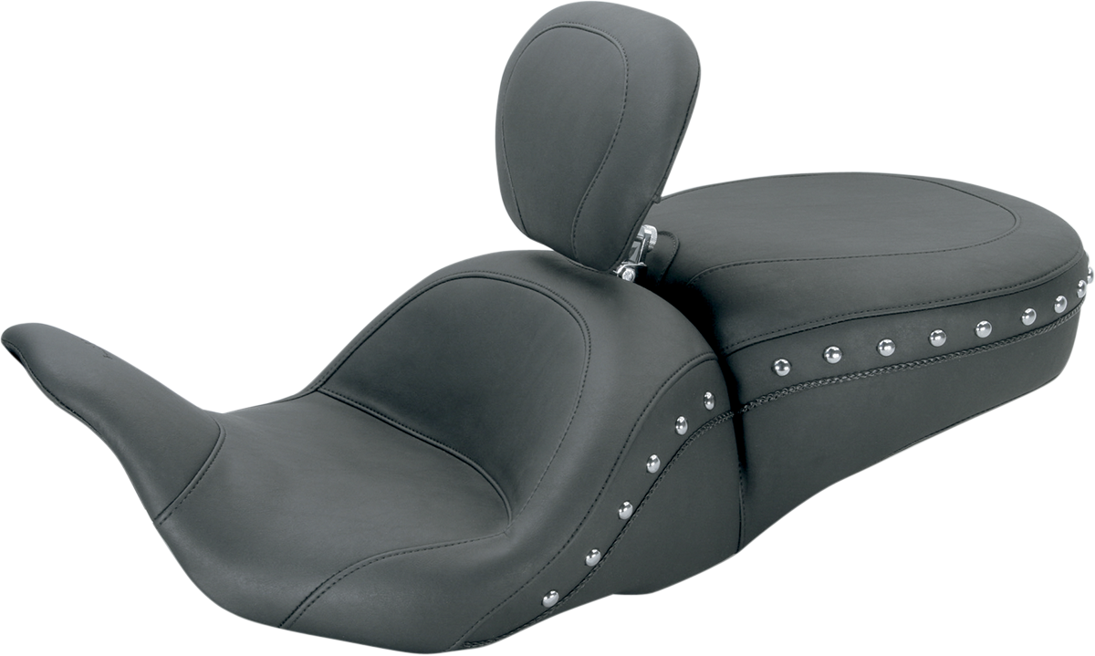 MUSTANG Lowdown Seat with Driver Backrest - Chrome Studded - FL '08-'25 79704