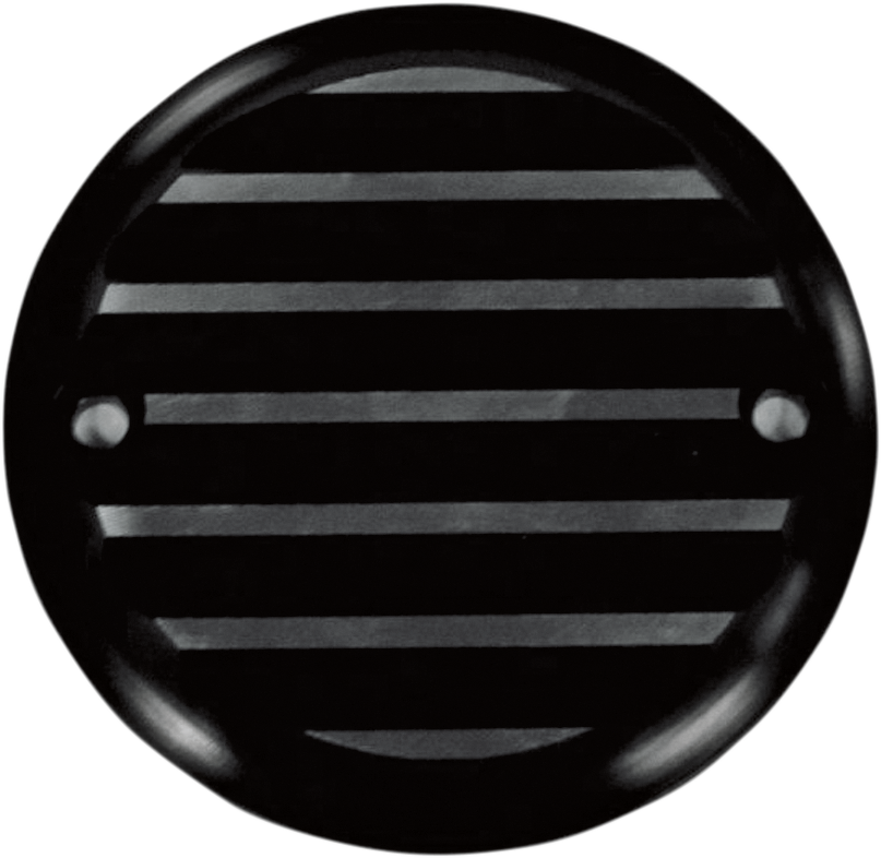 JOKER MACHINE Points Cover - Finned - 2 Hole - Black Anodized/Silver 02-98TC