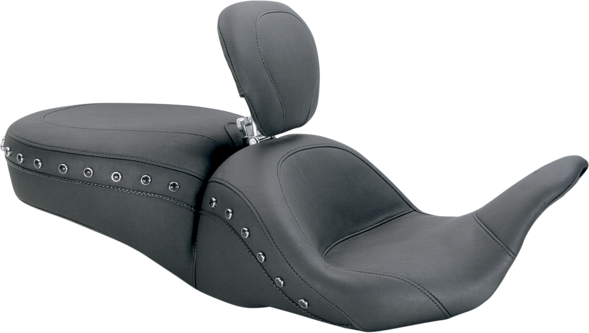 MUSTANG Lowdown Seat with Driver Backrest - Black Studded - FL '08-'25 79705
