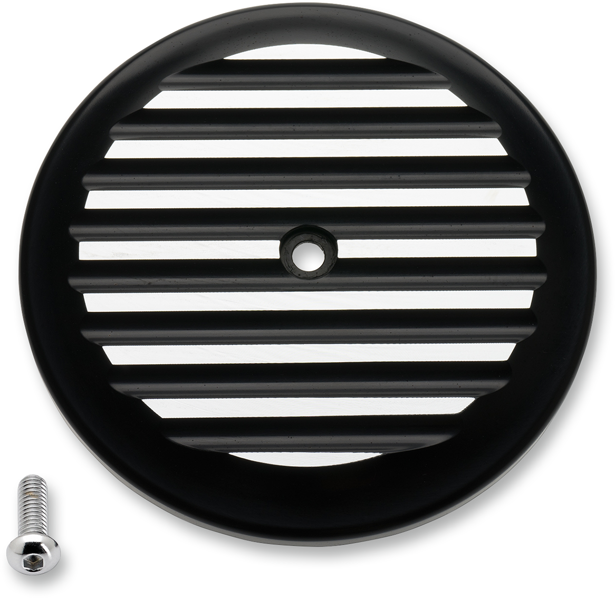 JOKER MACHINE VT Air Cleaner Cover - Finned - Black/Silver 02-220-2