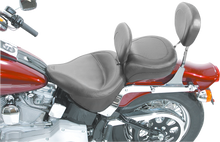 MUSTANG Wide Solo Seat - With Backrest - Vintage - Black - Smooth - FLST '00-'05 79121