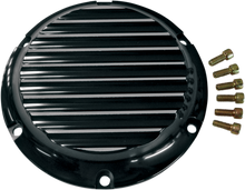 JOKER MACHINE Derby Cover - Black/Silver - Finned - '04-'22 XL 10-690B