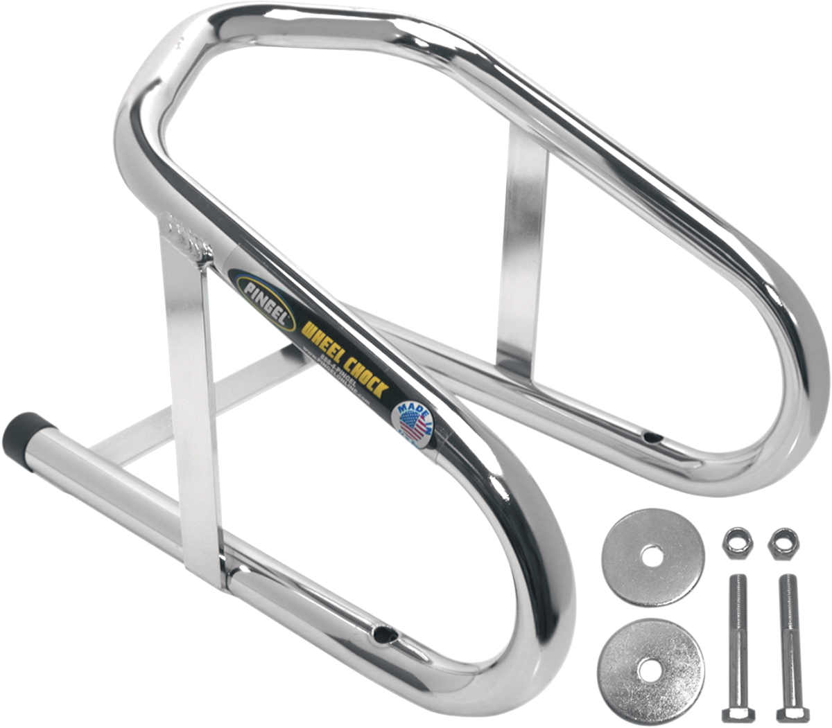 PINGEL Wheel Chock - Permanent - Chrome - 6-1/2" WC65H