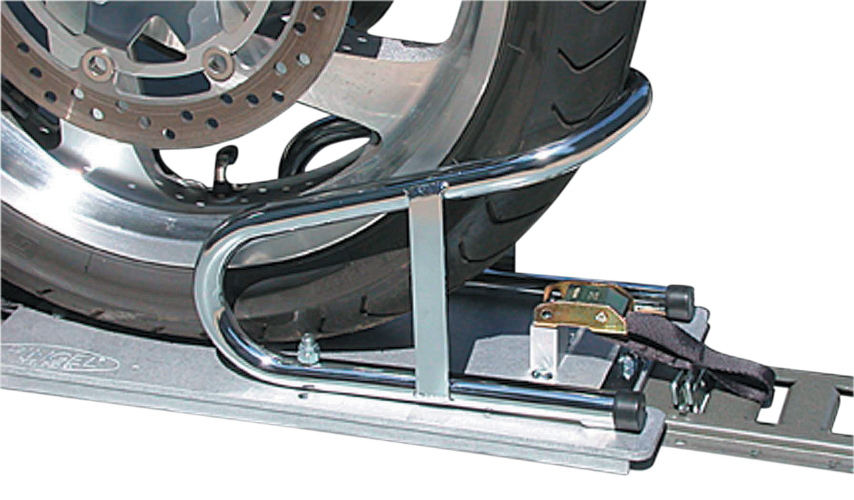 PINGEL Wheel Chock - Series E-Track - Floor Mount - Removable - Chrome - 6-1/2" WC65EF