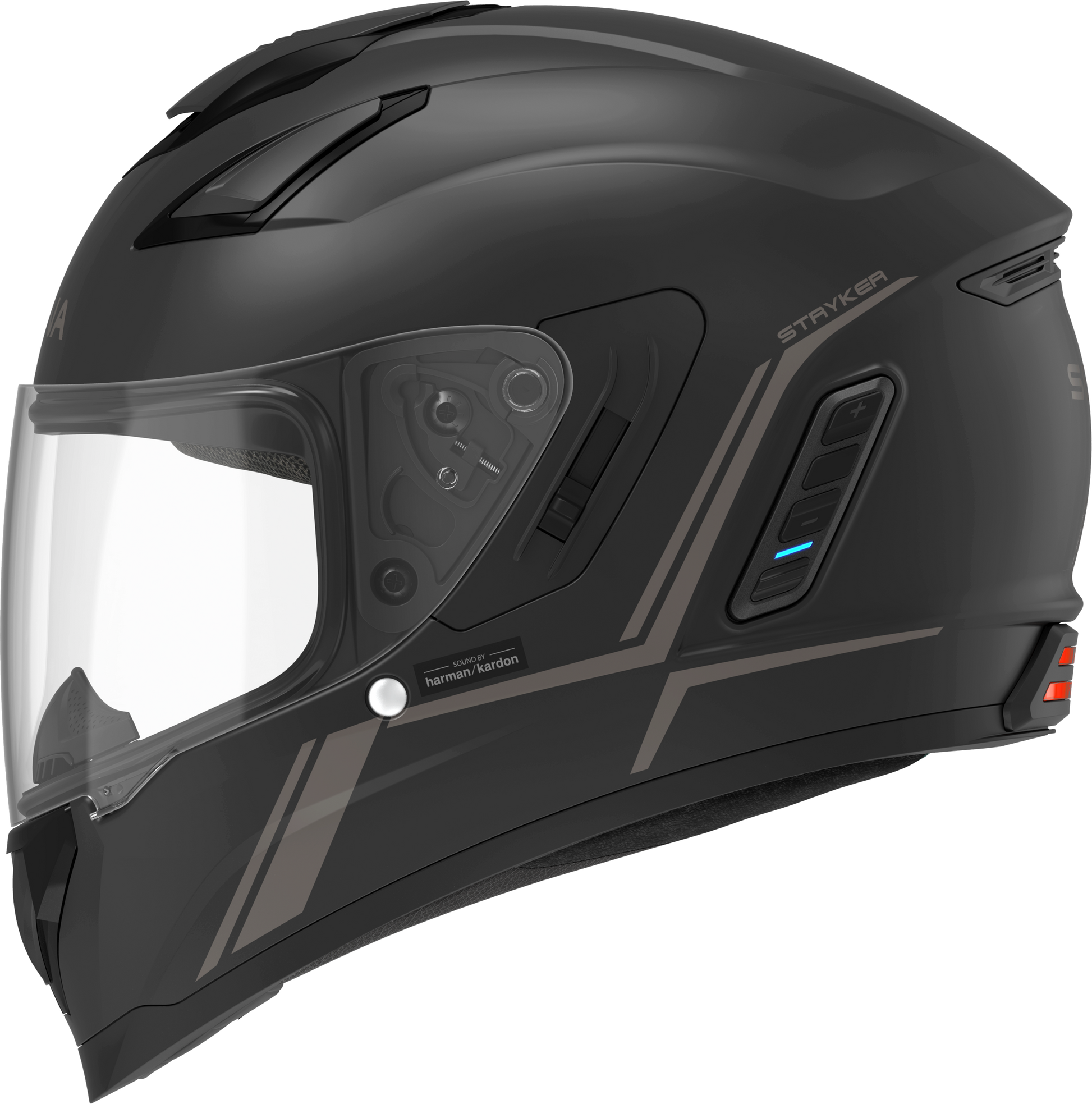 Stryker Full Face Helmet With Mesh Intercom Matte Black Lg