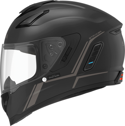 Stryker Full Face Helmet With Mesh Intercom Matte Black Md