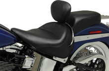 MUSTANG Wide Solo Seat - With Backrest - Vintage - Black - Smooth - FLSTN '05-'17 79914