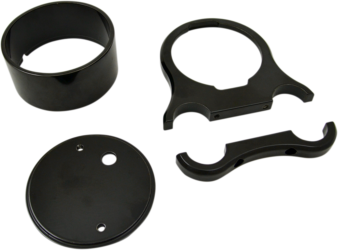 DRAG SPECIALTIES 1.25" T-Bar Single Gauge Mount - Gloss Black - For '00-'20 OEM Style Gauges 2201-0200
