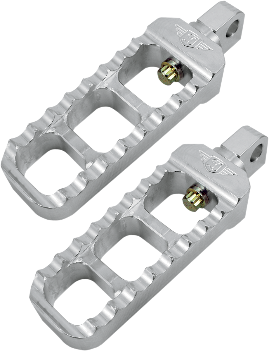 JOKER MACHINE Adjustable Serrated Foot Pegs - Narrow - Silver 08-61-1