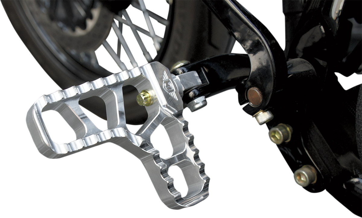 JOKER MACHINE Adjustable Serrated Foot Pegs - With Heel - Clear 08-62-1