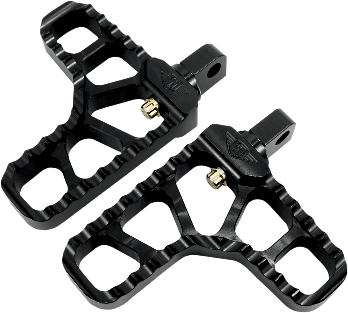 JOKER MACHINE Adjustable Serrated Foot Pegs - With Heel - Black 08-62-1B