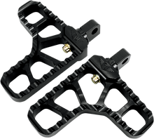 JOKER MACHINE Adjustable Serrated Foot Pegs - With Heel - Black 08-62-1B