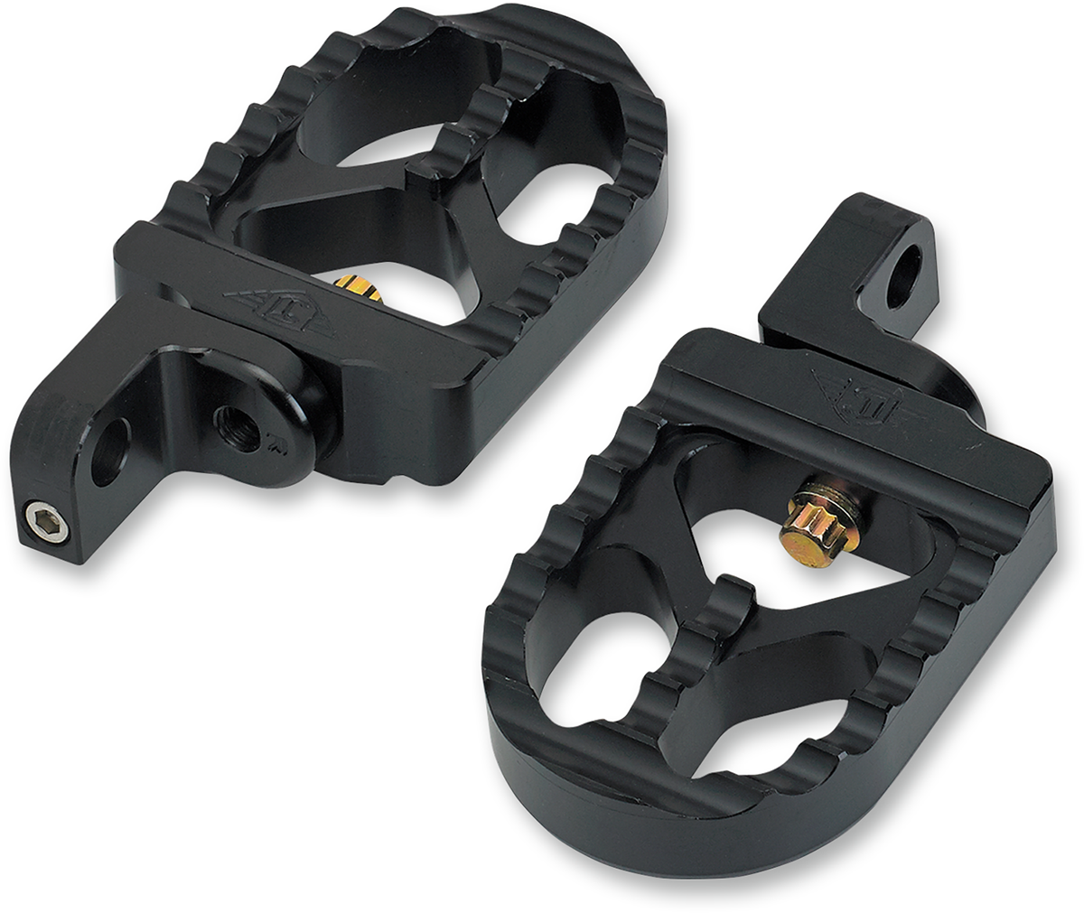 JOKER MACHINE Adjustable Serrated Foot Pegs - Long - Black - XL 08-57-3B