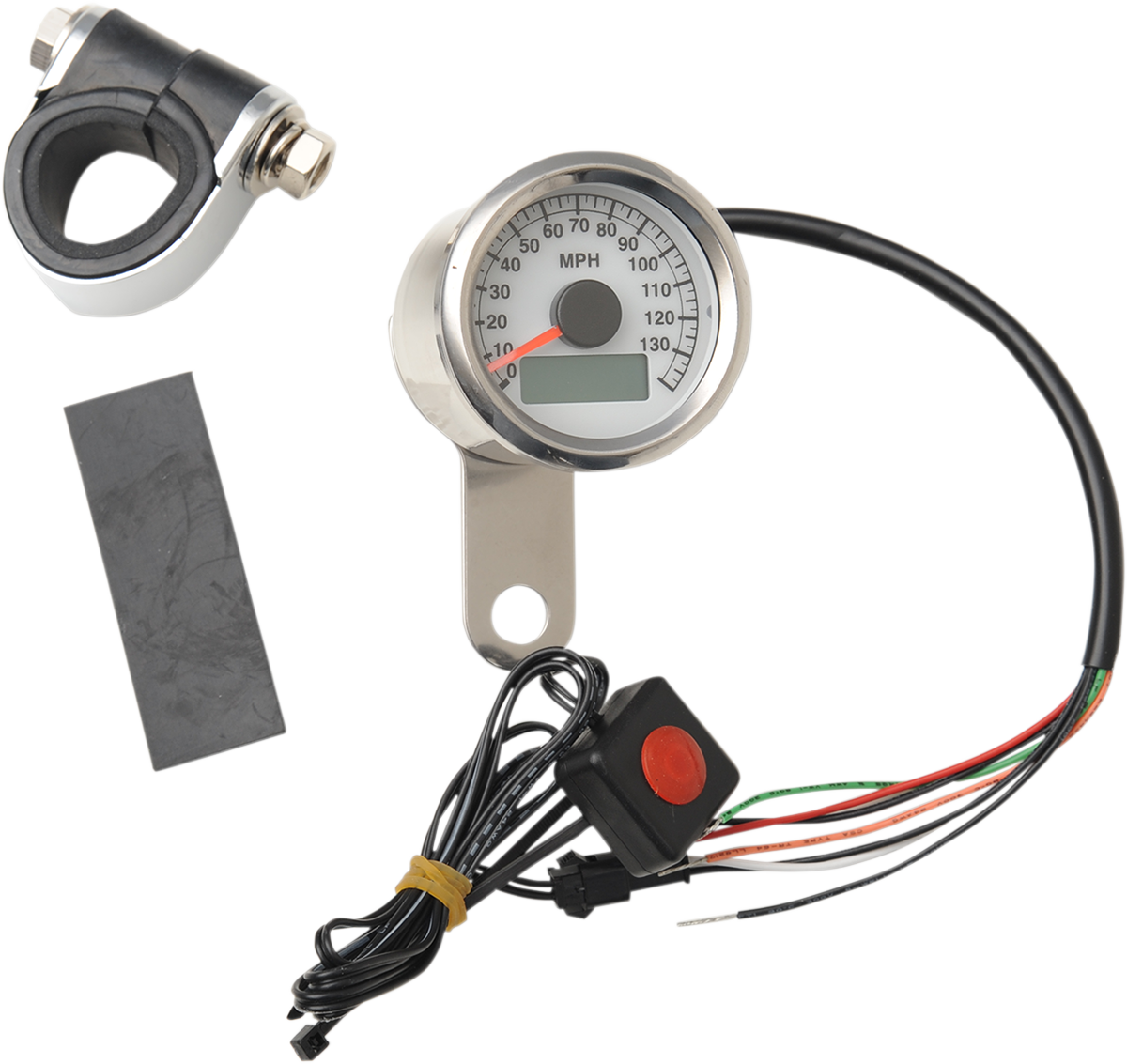 DRAG SPECIALTIES Programmable Mini Electronic Speedometer with Odometer/Tripmeter - 1.87" - Polished 21-6899WNU