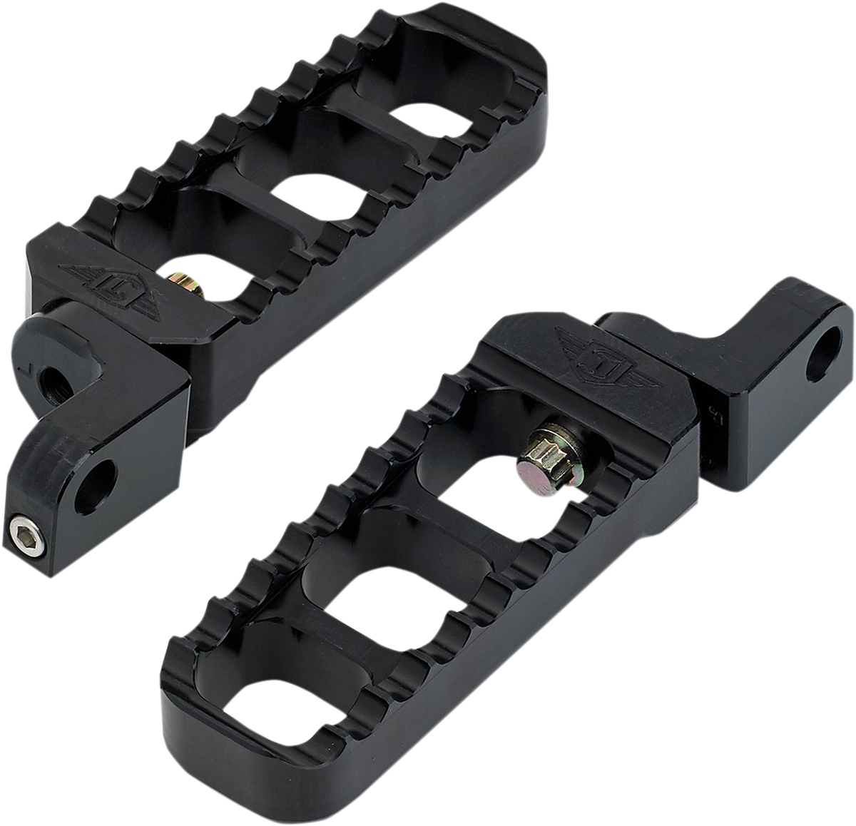 JOKER MACHINE Adjustable Serrated Foot Pegs - Long - Black - XL 08-61-3B